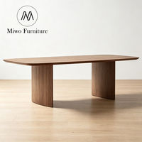 Modernes Wohnzimmer Walnuss Holz Nordisches Möbelstück Rechteckiger Esstisch Esszimmertisch und Stuhl Set für 6-8 Personen Design
