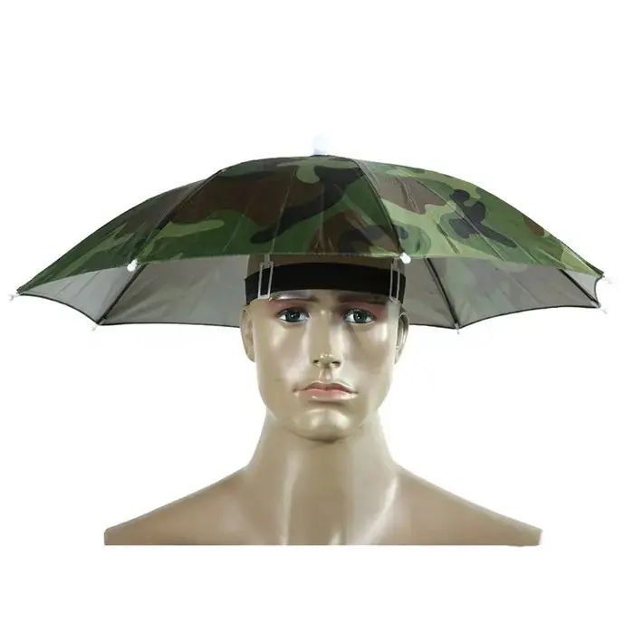 Topi Pantai Kamuflase Lipat Topi Kepala Topi Memancing Headwear Payung untuk Memancing Mendaki Peralatan Berkemah Luar Ruangan