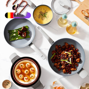 Geling Low MOQ 5 Pcs Gray Kitchen Cooking Cookware <strong>Sets</strong> Good <strong>Sale</strong> <strong>Non</strong> <strong>Stick</strong> Aluminum <strong>Pots</strong> <strong>and</strong> <strong>Pans</strong> <strong>Sets</strong> for Dinner - Product Image 3