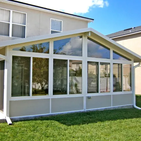 Luxury tempered insulated glass house/green house sunroom/wood aluminum sun room