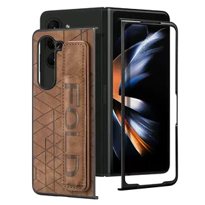 Support de bracelet anti-chute étui <span class=keywords><strong>en</strong></span> cuir TPU uni fente pour stylo S pour Samsung Galaxy Z pli 5 pli pli 4 5G téléphones mobiles 16 pouces - Product Image 1