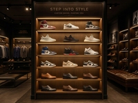 Vitrine Murale Modulaire LED Sur Mesure pour Chaussures, Présentoir Lumineux pour Baskets pour Magasin de Boutique - MOQ 1 Pièce