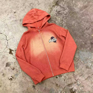 Sweats à capuche personnalisés effet vieilli et sweats vintage avec design délavé pour hommes, style acid, coupe courte - Product Image 2