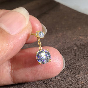 Ciondolo in Oro Bianco con Diamante Taglio Brillante Rotondo Colore G Diamante Naturale Stile Classico Gioiello di Fidanzamento per Donna - Product Image 4