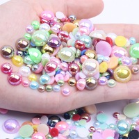 Perles en résine irisée à dos plat de 4/5/6/8/10 mm pour la fabrication de slime artisanal, perles acryliques en forme de perle, perles en vrac pour la décoration
