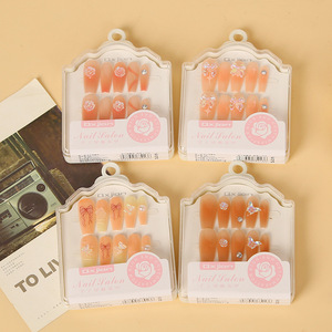 Pegatinas para uñas de longitud media con degradado, 24 piezas, listas para usar, para uso general - Product Image 4