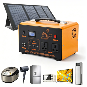 <span class=keywords><strong>Kit</strong></span> d'alimentation domestique d'urgence avec batterie LiFePO4 sécurisée 500W 720Wh, onduleur à onde sinusoïdale pure, chargeur <span class=keywords><strong>solaire</strong></span> MPPT, <span class=keywords><strong>panneau</strong></span> <span class=keywords><strong>solaire</strong></span> et USB-C PD - Product Image 1