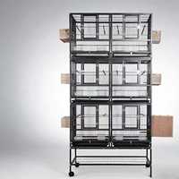 Cage à oiseaux en métal moderne de luxe, anti-corrosion, écologique, avec revêtement en poudre, pour l'élevage, emballage en boîte