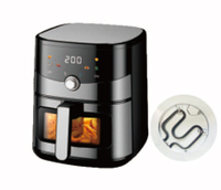 Friteuse à air numérique à double cuve avec grand écran couleur et fenêtre de visualisation, capacités 2.5L, 5.0L, 6.0L, 8L, 9L, 10L, 11L, 12L