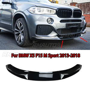 For BMW X5 F15 M Sport 2013-2018 Front Bumper <b>Splitter</b> Lip Spoiler Diffuser Glossy Black Carbon Fiber Look - Product Image 1