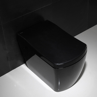 WC intelligent japonais de luxe moderne S380 à télécommande, débit de chasse d'eau de 3,0 à 4,5 L, réservoir noir, fixation au sol, garantie 3 ans - Vente chaude
