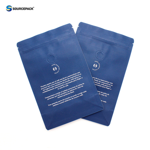 Sachet d'emballage pour grains de <span class=keywords><strong>café</strong></span> mat, scellé sur huit côtés, avec valve de dégazage et fermeture éclair, personnalisable avec logo - Product Image 2