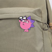 Ensemble de 3 épingles en émail à l'effigie de personnages de dessins animés originaux : Figurine Spike rose, Mouton violet, Lapin bleu, pour la décoration de sacs à dos