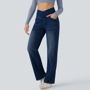 Jean taille haute colombien pour femme, effet push-up, contrôle du ventre, en denim - Product Image 2
