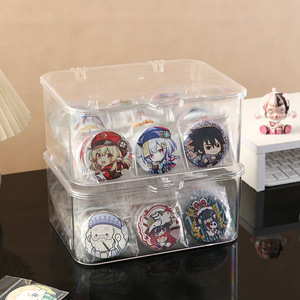 Acrylic Transparent <b>Storage</b> <b>Box</b> Rectangle Covered For Badges And <b>Small</b> Items Desktop Organizer - Product Image 4