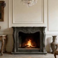 Cheminée classique de style français en marbre naturel sculpté à la main, personnalisée, pour la décoration intérieure de villa