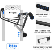 Barra de dominadas para montar en la pared para ejercicio en casa, barra de dominadas para gimnasio con agarre ergonómico, marco de dominadas multiángulo para fitness