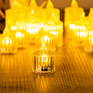 Vente en gros <span class=keywords><strong>Petite</strong></span> <span class=keywords><strong>bougie</strong></span> électronique <span class=keywords><strong>LED</strong></span> Lampe à thé en plastique transparent sans <span class=keywords><strong>flamme</strong></span> pour proposition de Noël et décoration de fête - Product Image 4
