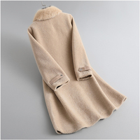 Manteau en fourrure de vison véritable de luxe pour femmes PUDI, veste boutonnée tissée fine, parka en laine d'hiver, trench CT1126