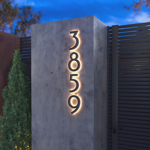 Custom Metallic Silver <strong>Black</strong> Office Plate <strong>Number</strong> Letter Sign <strong>House</strong> Light Hotel Company Department Led Signage Door <strong>Number</strong> Sign - Product Image 1