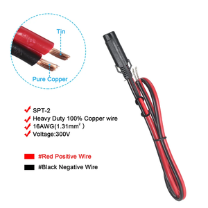 Hava koşullarına dayanıklı SAE 2 pinli hızlı bağlantı 12V bakır özlü güneş paneli güç kablosu 300mm uzunlukta - Product Image 2