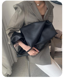 Commercio all'ingrosso di moda minimalista da donna in morbida <span class=keywords><strong>ecopelle</strong></span> di grandi dimensioni semplice borsa a tracolla per le donne - Product Image 6