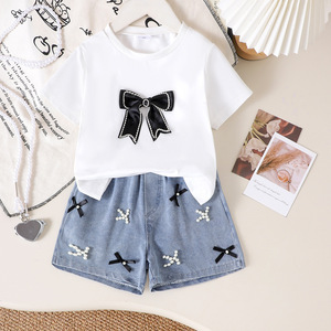 Nuovo Set Estivo 2025 <span class=keywords><strong>per</strong></span> Bambine: <span class=keywords><strong>Top</strong></span> a Maniche Corte + Pantaloncini in Denim <span class=keywords><strong>per</strong></span> 4-7 Anni - Product Image 6