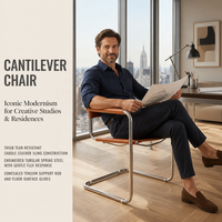 Fauteuil scandinave en acier inoxydable de style Bauhaus 'Mr Popular' pour le bureau, les loisirs et la salle à manger