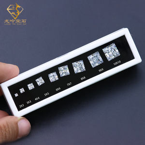 Pierres précieuses synthétiques de haute qualité T set Cz pierres précieuses par ensemble 10 tailles Square Asscher cut zircone cubique pour la vérification des couleurs - Product Image 3
