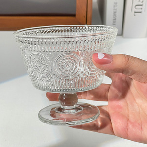 Bol en verre gaufré moderne et minimaliste, écologique, motif tournesol, pour crème glacée, yaourt, flocons d'avoine, <span class=keywords><strong>petit</strong></span>-<span class=keywords><strong>déjeuner</strong></span>, dessert - Product Image 1