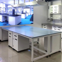 Table de laboratoire en acier de style moderne haut de gamme, résistante à la corrosion et aux acides, pour salle de chimie médicale