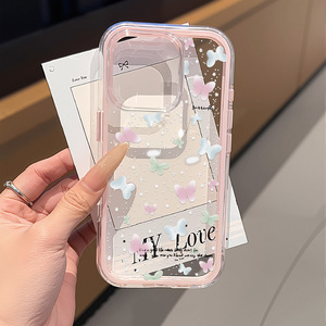 เคสโทรศัพท์ที่เหมาะสำหรับ iPhone 17 Pro Max, เคสโทรศัพท์กันกระแทกแบบมินิมอลสไตล์เกาหลี ลายผีเสื้อแบบเต็มหน้าจอ รูใหญ่ - Product Image 1