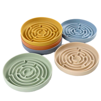 Gamelle Moderne Anti-Glisse en Silicone Écologique pour Chiens et Chats, Bol d'Enrichissement à Alimentation Lente, Qualité Alimentaire, Étanche et Rond