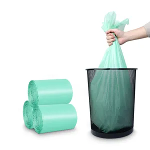 Bir rulo üzerinde compostable renkli tek kullanımlık % ipli çöp torbası biyobozunur çöp plastik torba üretimi