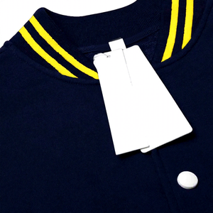 เสื้อแจ็คเก็ตเบสบอลผู้ชาย สีกรมท่า-เหลือง คอจีน ผ้าฝ้าย/โพลีเอสเตอร์ แห้งเร็ว ระบายอากาศดี สไตล์ลำลอง ผ้าฟลีซ ทรงปกติ - Product Image 4