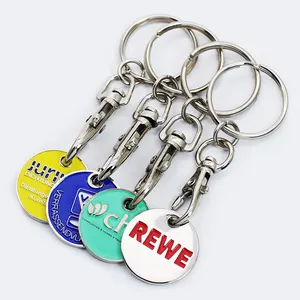 Custom Metal Coin Holder Keychain Coin Key Ring Trolley Token Metal Holder