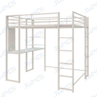 Nouveau style moderne meilleure vente mondiale mobilier étudiant lit loft adulte taille complète enfants lit superposé en métal avec bureau