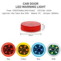 Brillant voyant magnétique sans fil pour ouverture de porte de voiture, 5 led stroboscopiques, clignotant, Anti-collision arrière, indicateur de Signal