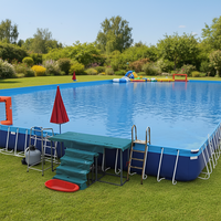 Intex Piscine à cadre rectangulaire en acier inoxydable et PVC avec kit d'installation et de réparation facile pour enfants