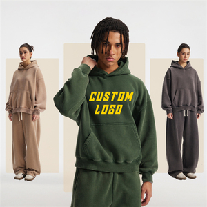 Felpa con Cappuccio Oversize Vintage da Uomo di Alta Qualità, Effetto Sbiadito e Lavato con Acido, Stampa Invernale - Product Image 1