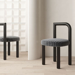 Ensemble table à manger moderne en bois Mobilier de salle à manger de style nordique Table à manger rectangulaire noire en chêne massif 8 places - Product Image 5