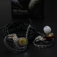Écouteurs HiFi ND Planet avec transducteur composite au béryllium, cavité en résine transparente, son spatial, filaires 3,5 mm Type-C IEM avec microphone