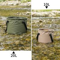 Conteneur d'eau pliable multifonctionnel 10L/20L pour la pêche, le rangement en voiture et le camping en extérieur – Seau pliant