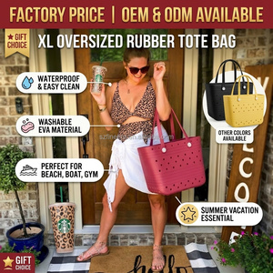 Borsa Tote XL in Gomma Impermeabile e Lavabile in EVA per Donna, Ideale per Spiaggia, Viaggi, Picnic, Mercato e Spesa - Acquisto all'Ingrosso - Product Image 3