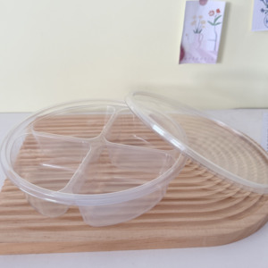 กล่องพลาสติกใส่อาหารแบบใช้แล้วทิ้ง 4 ช่อง ทำจากพลาสติก PET เกรดสำหรับอาหาร / กล่องใส่แซนวิช - Product Image 2