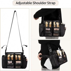 Bolsa de brochas de maquillaje profesional con cubierta de PVC, bolsa de maquillaje de gran capacidad con correa ajustable y muestra gratuita. - Product Image 6