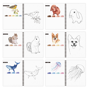 Carnet de dessin à spirale pour adultes, 12 couleurs personnalisées par le fabricant, kit de peinture amical sur le thème des animaux pour débutants - Product Image 6