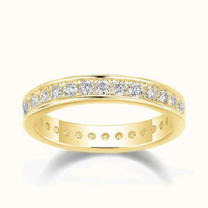 Anello in Oro Bianco con Diamante Taglio Brillante Rotondo Colore G Naturale, Classico Anello Nuziale da Donna - Product Image 2