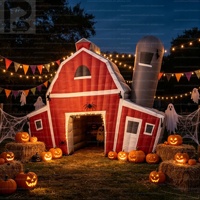Maison hantée gonflable géante personnalisée de 5 m – Modèle d'air gonflable effrayant pour Halloween, parfait pour les fêtes de jardin, événements extérieurs et les fêtes.