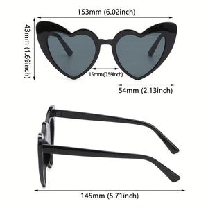 Lunettes de soleil polygonales colorées personnalisées avec logo, grande monture vintage en forme de cœur pour femmes, vente en gros - Product Image 5